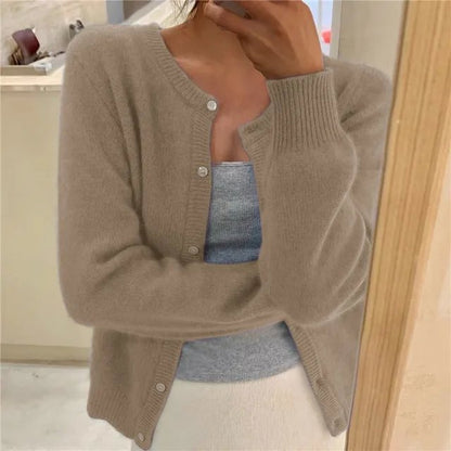 Cardigan Boutonné À Col Rond Pour Femme | Idéal Pour La Mi-saison