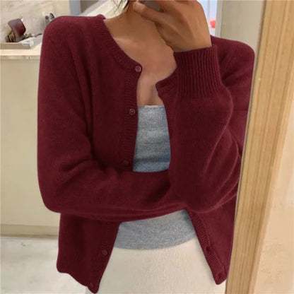 Cardigan Boutonné À Col Rond Pour Femme | Idéal Pour La Mi-saison