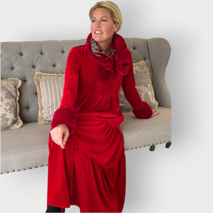 Robe Maxi À Col Montant Avec Encolure en V Pour Femme | Idéale Pour Les Occasions Habillées