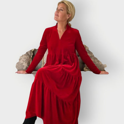 Robe Maxi À Col Montant Avec Encolure en V Pour Femme | Idéale Pour Les Occasions Habillées
