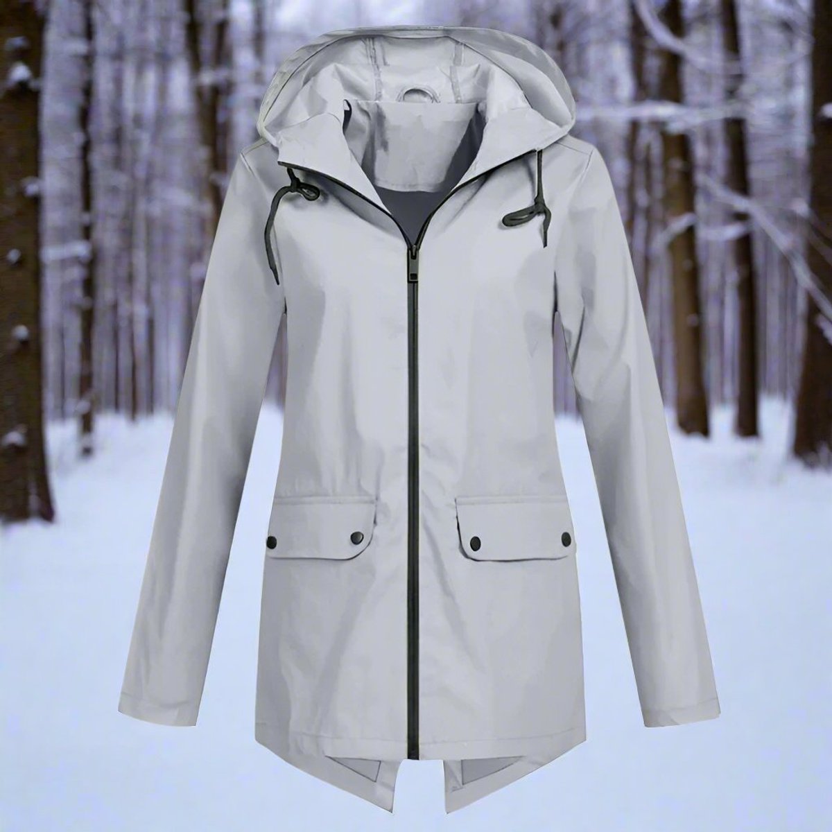 Veste à capuche avec coupe longue pour femme | Idéal pour les sorties en extérieur