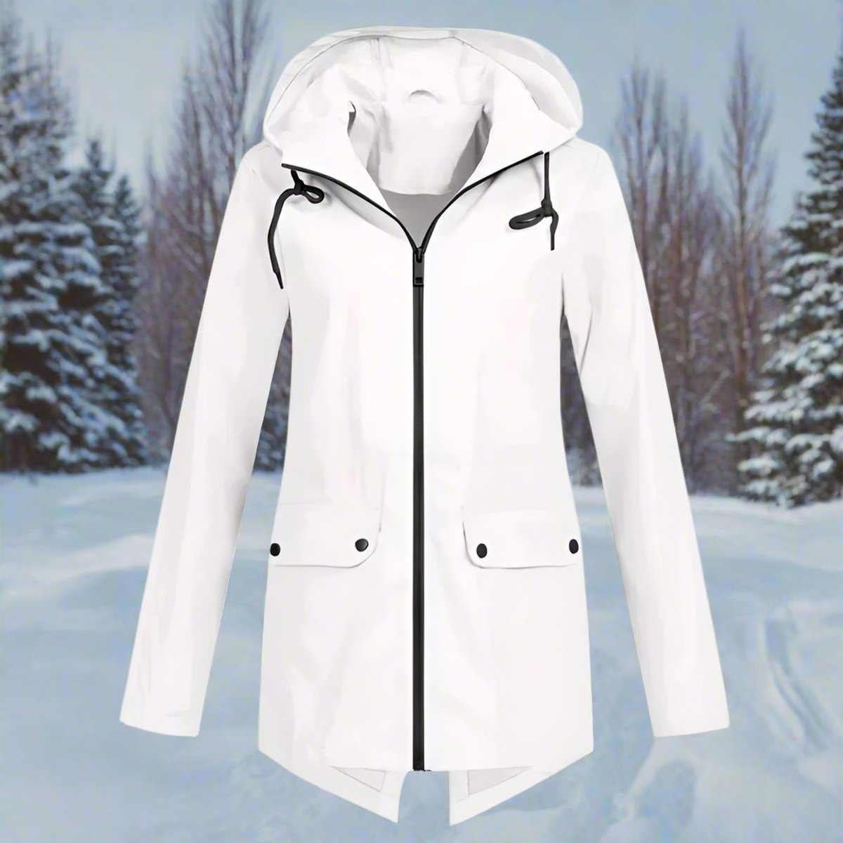 Veste à capuche avec coupe longue pour femme | Idéal pour les sorties en extérieur