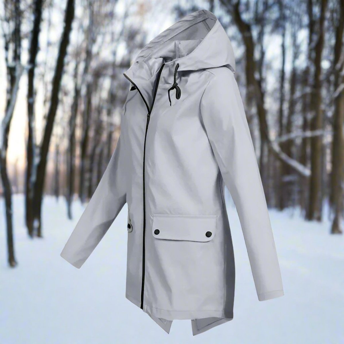 Veste à capuche avec coupe longue pour femme | Idéal pour les sorties en extérieur