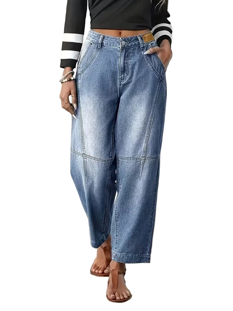 Pantalon large à coutures visibles pour femmes