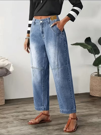 Pantalon large à coutures visibles pour femmes
