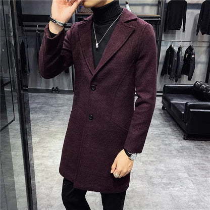 Manteau Long avec Fermeture Boutonnée pour Homme | Idéal pour L’Automne Et L’Hiver