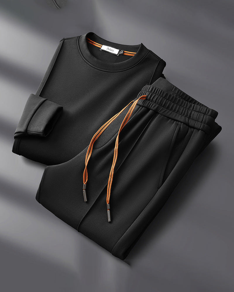 Ensemble Deux Pièces avec Haut Col Rond et Pantalon pour Homme | Idéal pour les Moments de Détente