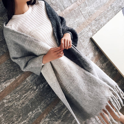 Écharpe à Carreaux avec Franges pour Femme | Idéale pour la Saison Froide