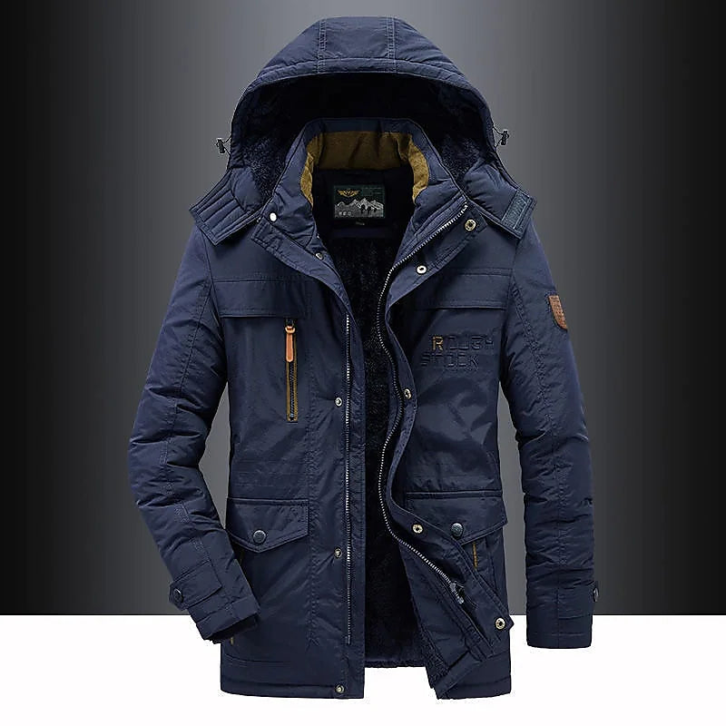 Parka Mi-Long avec Capuche Et Fermeture Zippée pour Homme | Idéal pour L’Hiver